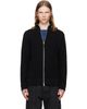 Maison Margiela Maison Margiela Black Knit Zip-Up Sweater - 1