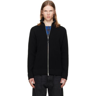 Maison Margiela Maison Margiela Black Knit Zip-Up Sweater