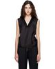 Maison Margiela Maison Margiela Black Silk V-Neck Top - 1