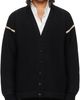 Maison Margiela Maison Margiela Black Virgin Wool Elbow Patch Cardigan - 1