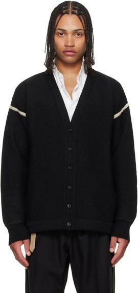 Maison Margiela Maison Margiela Black Virgin Wool Elbow Patch Cardigan