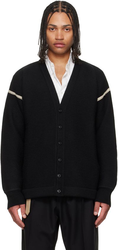 Maison Margiela Maison Margiela Black Virgin Wool Elbow Patch Cardigan