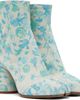 Maison Margiela Maison Margiela Blue & Gray Tabi Ankle Boots - 4
