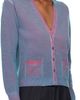 Maison Margiela Maison Margiela Blue & Red Virgin Wool V Neck Cardigan - 2