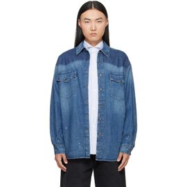 Maison Margiela Maison Margiela Blue Bicolor Denim Shirt