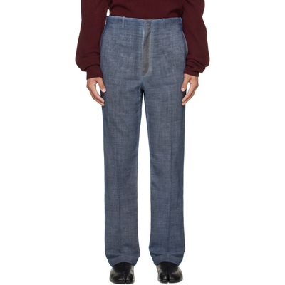 Maison Margiela Maison Margiela Blue Double-Dyed Wool Trousers