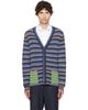 Maison Margiela Maison Margiela Blue Striped Wool Cardigan - 1
