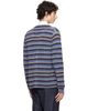 Maison Margiela Maison Margiela Blue Striped Wool Cardigan - 3