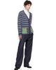 Maison Margiela Maison Margiela Blue Striped Wool Cardigan - 4