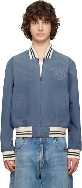 Maison Margiela Maison Margiela Blue Varsity Caban Jacket
