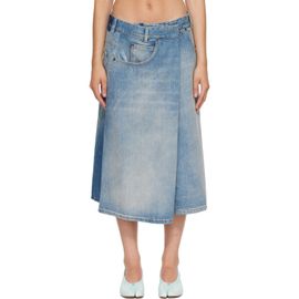 Maison Margiela Maison Margiela Blue Wrap Denim Midi Skirt