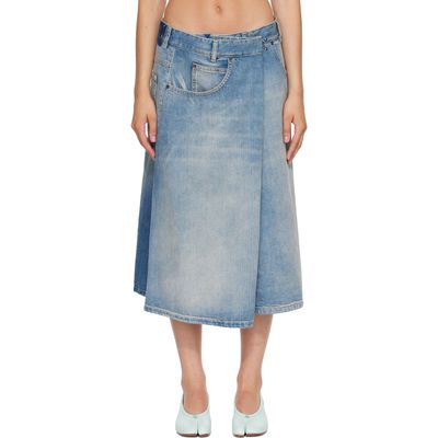 Maison Margiela Maison Margiela Blue Wrap Denim Midi Skirt