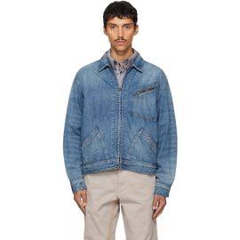 Maison Margiela Maison Margiela Blue Zipped Denim Jacket