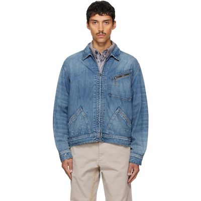 Maison Margiela Maison Margiela Blue Zipped Denim Jacket