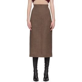 Maison Margiela Maison Margiela Brown Herringbone Virgin Wool Midi Skirt