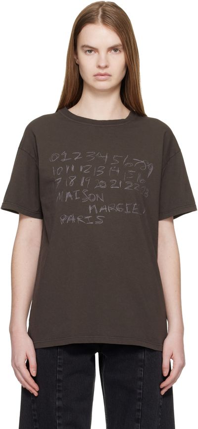 Maison Margiela Maison Margiela Brown Numerical Cotton T-shirt