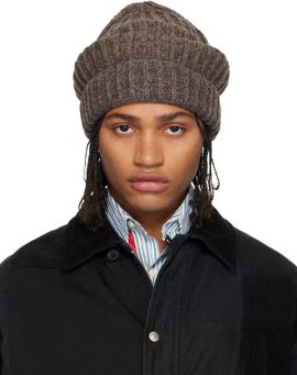 Maison Margiela Maison Margiela Brown Rib-Knit Beanie