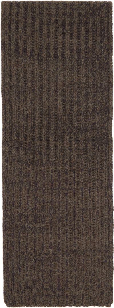 Maison Margiela Maison Margiela Brown Rib-Knit Scarf
