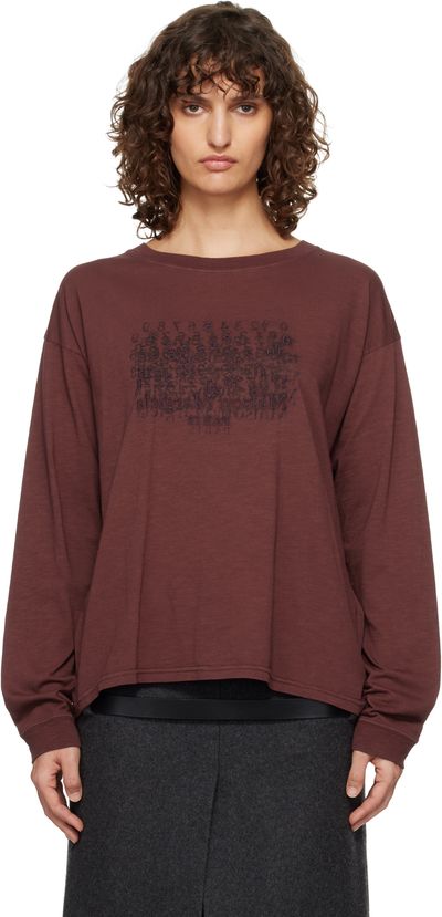 Maison Margiela Maison Margiela Burgundy Cotton Numerical T-shirt