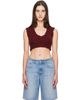Maison Margiela Maison Margiela Burgundy Lived In Cropped Sweater Vest - 1