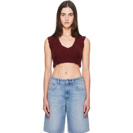 Maison Margiela Maison Margiela Burgundy Lived In Cropped Sweater Vest