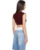 Maison Margiela Maison Margiela Burgundy Lived In Cropped Sweater Vest - 3