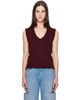 Maison Margiela Maison Margiela Burgundy Lived In Sweater Vest - 1