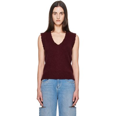 Maison Margiela Maison Margiela Burgundy Lived In Sweater Vest