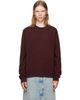 Maison Margiela Maison Margiela Burgundy Virgin Wool Crewneck Sweater - 1