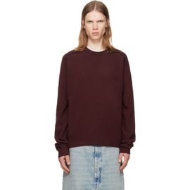 Maison Margiela Maison Margiela Burgundy Virgin Wool Crewneck Sweater
