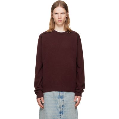 Maison Margiela Maison Margiela Burgundy Virgin Wool Crewneck Sweater