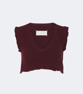 Maison Margiela Maison Margiela Cropped virgin wool sweater vest