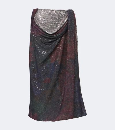 Maison Margiela Maison Margiela Draped printed sequined midi skirt