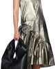 Maison Margiela Maison Margiela Gold & Black Crinkled Midi Dress - 4