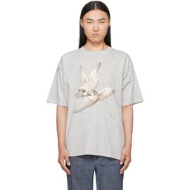 Maison Margiela Maison Margiela Gray Creased Bird T-shirt