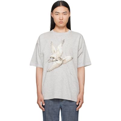 Maison Margiela Maison Margiela Gray Creased Bird T-shirt
