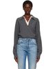 Maison Margiela Maison Margiela Gray Draped Collar Wool Polo - 1