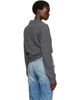 Maison Margiela Maison Margiela Gray Draped Collar Wool Polo - 3