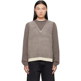 Maison Margiela Maison Margiela Gray Fused Knit Wool Crewneck Sweater