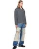 Maison Margiela Maison Margiela Gray Mended Ribbed Sweater - 4