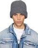 Maison Margiela Maison Margiela Gray Ribbed Beanie - 1