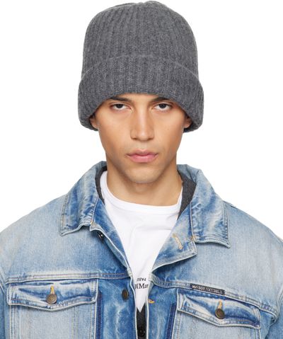 Maison Margiela Maison Margiela Gray Ribbed Beanie