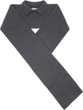 Maison Margiela Maison Margiela Gray Ribbed Wool Collar Scarf