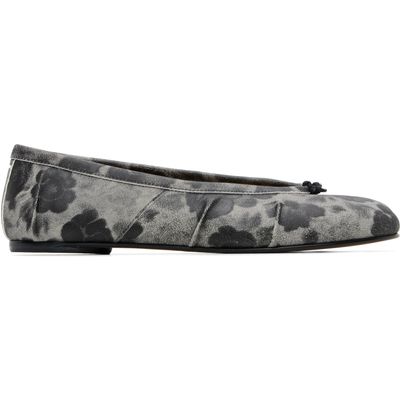 Maison Margiela Maison Margiela Gray Tabi Crackle Flower Print Ballerina Flats