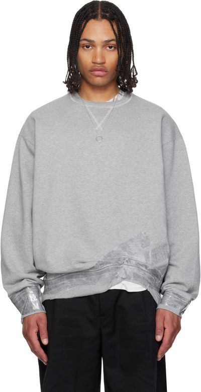 Maison Margiela Maison Margiela Gray Taped Jersey Sweatshirt