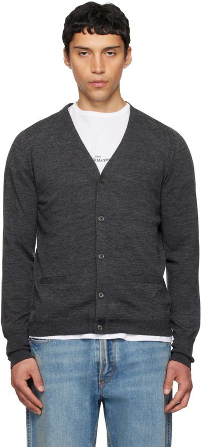 Maison Margiela Maison Margiela Gray Wool-Blend V-Neck Cardigan