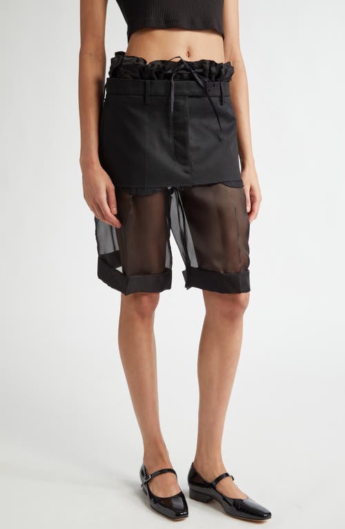 Maison Margiela Maison Margiela Mixed Media Miniskirt Layered Shorts