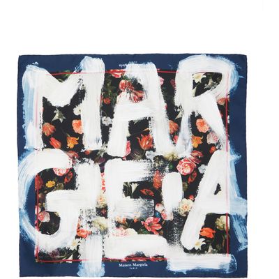 Maison Margiela Maison Margiela Multicolor Printed Silk Foulard Scarf
