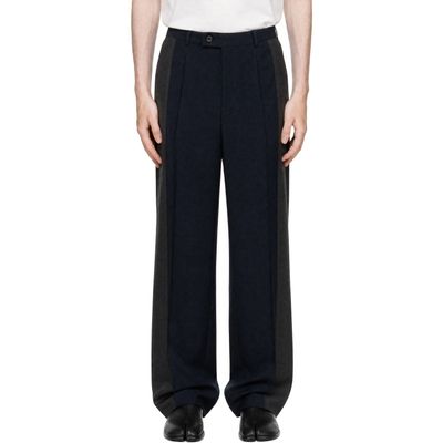 Maison Margiela Maison Margiela Navy & Gray Two-Tone Wool Trousers