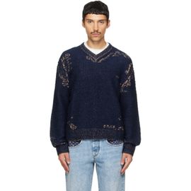 Maison Margiela Maison Margiela Navy Acid Knit Sweater